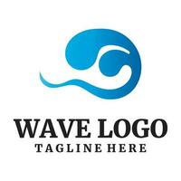 mare onde icona logo design vettore