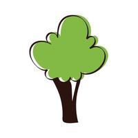 icona di stile di disegno a mano della natura della pianta dell'albero vettore