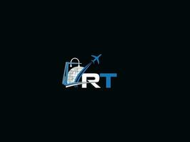 rt iniziale viaggio logo, creativo globale rt in viaggio logo lettera vettore