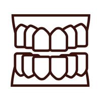 stile della linea della parte del corpo dei denti vettore