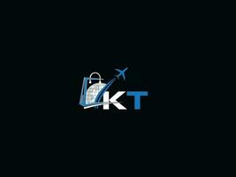 elegante globale kt viaggio logo, tipografia lettere kt logo icona vettore azione