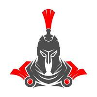 Gladiatore, spartano logo design vettore