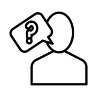 avatar utente con stile linea simbolo interrogazione vettore