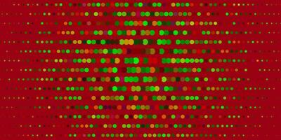 sfondo vettoriale verde scuro, rosso con punti.