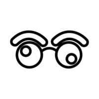 icona di stile della linea del giorno degli sciocchi occhiali pazzi vettore