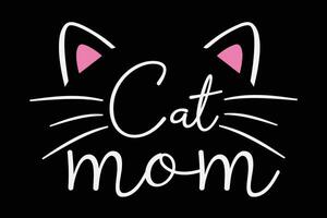gatto mamma divertente gatto amante mamma maglietta design per La madre di giorno vettore