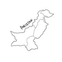 mano disegnato scarabocchio carta geografica di Pakistan vettore