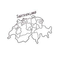 mano disegnato scarabocchio carta geografica di Svizzera. vettore illustrazione