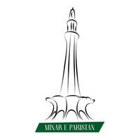minar e Pakistan vettore design bandiera e 14 agosto Pakistan indipendenza giorno bandiera