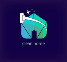 creativo pulito azienda casa logo. unico colore transizioni. unico puliti Casa logo modello. vettore
