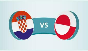 Croazia contro Groenlandia, squadra gli sport concorrenza concetto. vettore