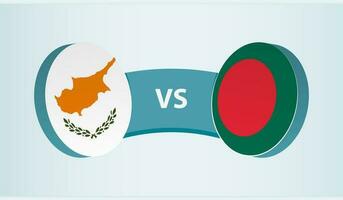 Cipro contro bangladesh, squadra gli sport concorrenza concetto. vettore