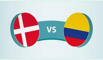 Danimarca contro Colombia, squadra gli sport concorrenza concetto. vettore