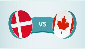 Danimarca contro Canada, squadra gli sport concorrenza concetto. vettore
