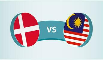 Danimarca contro Malaysia, squadra gli sport concorrenza concetto. vettore