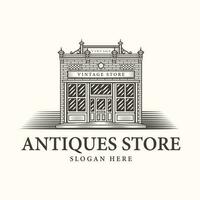 antiquariato memorizzare Vintage ▾ logo vettore