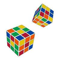 isometrico colorato di rubik cubo. vettore illustrazione
