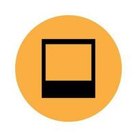 polaroid icona su arancia sfondo vettore
