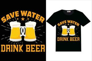 birra maglietta design Salva acqua bevanda birra t camicia vettore