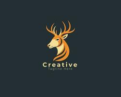 unico cervo logo design modello, vettore eps file