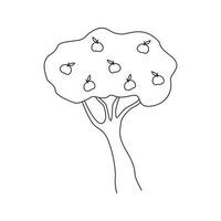 vettore illustrazione di Mela albero scarabocchio stile