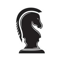 nero scacchi cavaliere cavallo stallone statua scultura silhouette logo design vettore