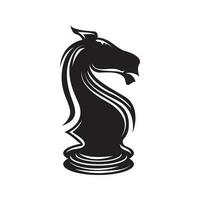 nero scacchi cavaliere cavallo stallone statua scultura silhouette logo design vettore