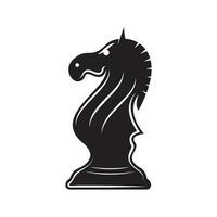 nero scacchi cavaliere cavallo stallone statua scultura silhouette logo design vettore