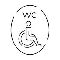 Disabilitato persone linea icona, schema vettore simbolo, lineare stile pittogramma. segni, logo illustrazione. sedia a rotelle, più vecchio, portatori di handicap, sordo e sociale problema.