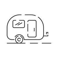 pubblico trasporto veicoli caravan vettore linea icona. traffico simbolo e viaggio.