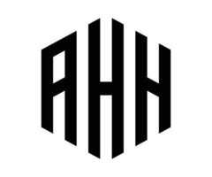 poligono ahh lettera logo design vettore modello