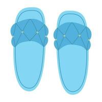 isolato femmina estate blu trapuntato scarpe. elegante moderno design Flip flop. piatto mano disegnato colorato vettore illustrazione su bianca sfondo.