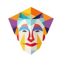 colorato clown testa con geometrico forma vettore illustrazione