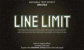linea limite testo effetto, font modificabile, tipografia, 3d testo vettore