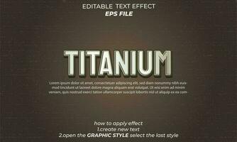 titanio testo effetto, tipografia, 3d testo vettore