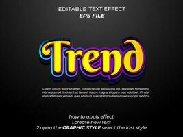 tendenza testo effetto, tipografia, 3d testo. vettore modello
