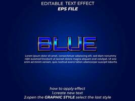 blu testo effetto, tipografia, 3d testo. vettore modello