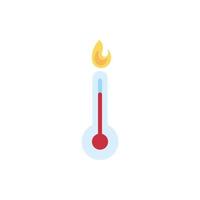 termometro misura di temperatura con stile piatto fiamma vettore