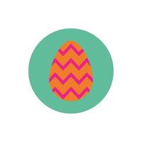 uovo di Pasqua dipinto con blocchi di linee geometriche e stile piatto vettore