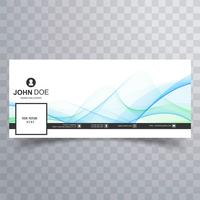 Elegante onda facebook timeline banner design vettoriale