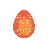 uovo di Pasqua dipinto con stelle in stile piatto vettore