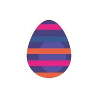 uovo di Pasqua dipinto con strisce in stile piatto vettore