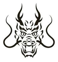 anno di il Drago nero e bianca vettore zodiaco simbolo isolato su un' bianca sfondo.