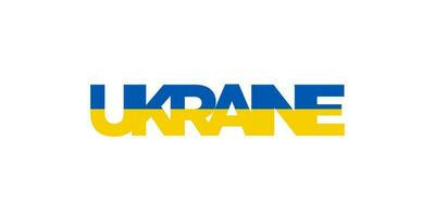 Ucraina emblema. il design Caratteristiche un' geometrico stile, vettore illustrazione con grassetto tipografia nel un' moderno font. il grafico slogan scritta.