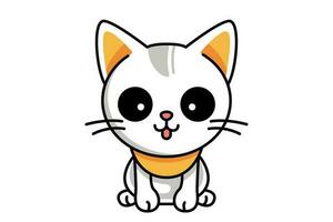 carino gatto clipart, vettore illustrazione. cartone animato gattino icona e logo. divertimento gattino etichetta, design elemento, di moda Stampa Immagine.