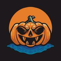 arancia zucca Halloween e blu acqua vettore illustrazione