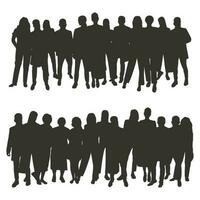 Immagine di folla silhouette, gruppo di le persone. gioventù, studenti, attività commerciale, lavoratori, pubblico vettore