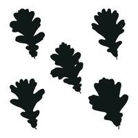 vettore Immagine di nero sagome di un' realistico forma di quercia le foglie. di stagione decorativo sfondo