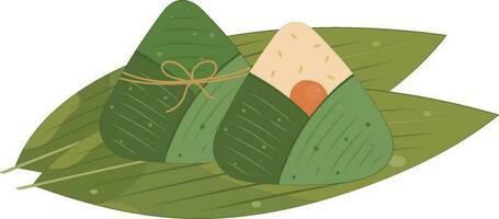 tradizionale zongzi gnocco cibo, Drago barca Festival illustrazione grafico elemento vettore