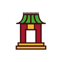 icona dell'architettura della porta ad arco cinese vettore